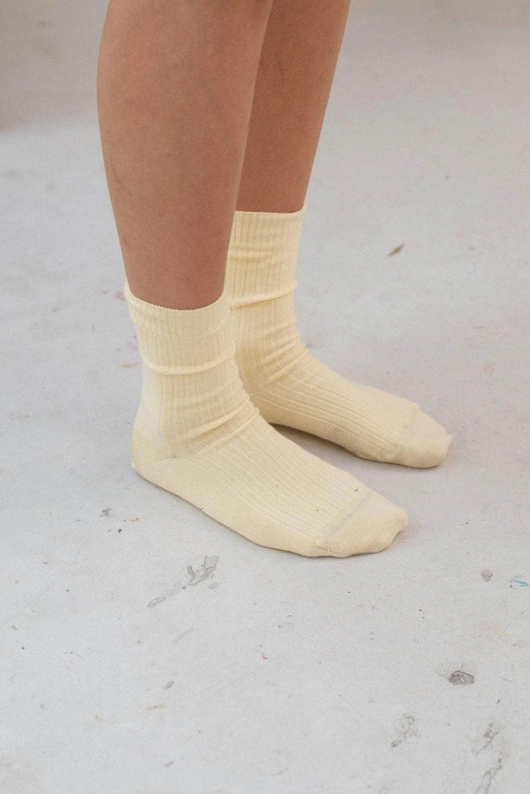 Rib Overankle Socks - Bog Yellow